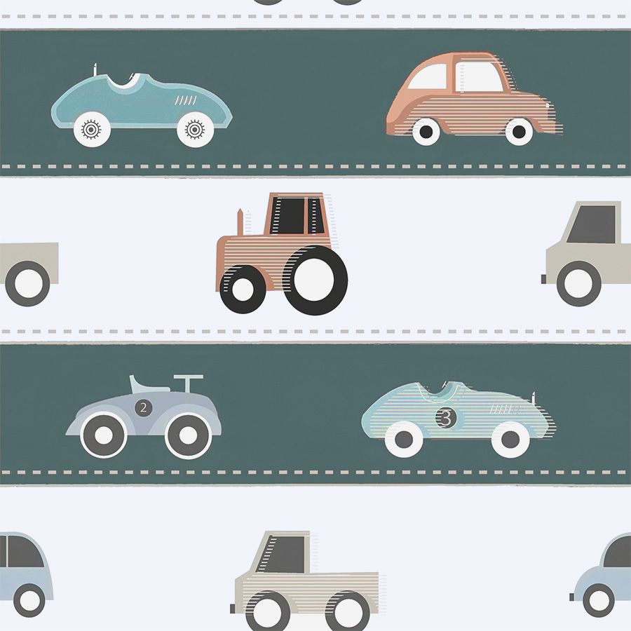 Retro Cars with Grey Roads
