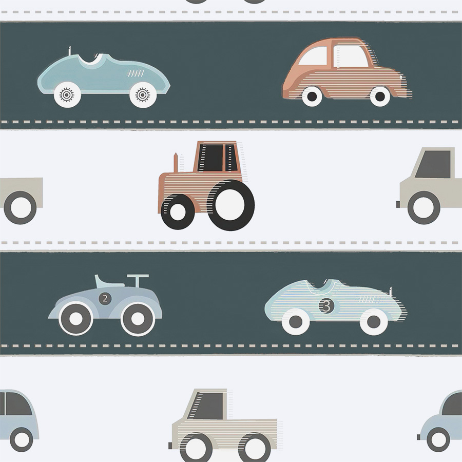 Retro Cars with Grey Roads
