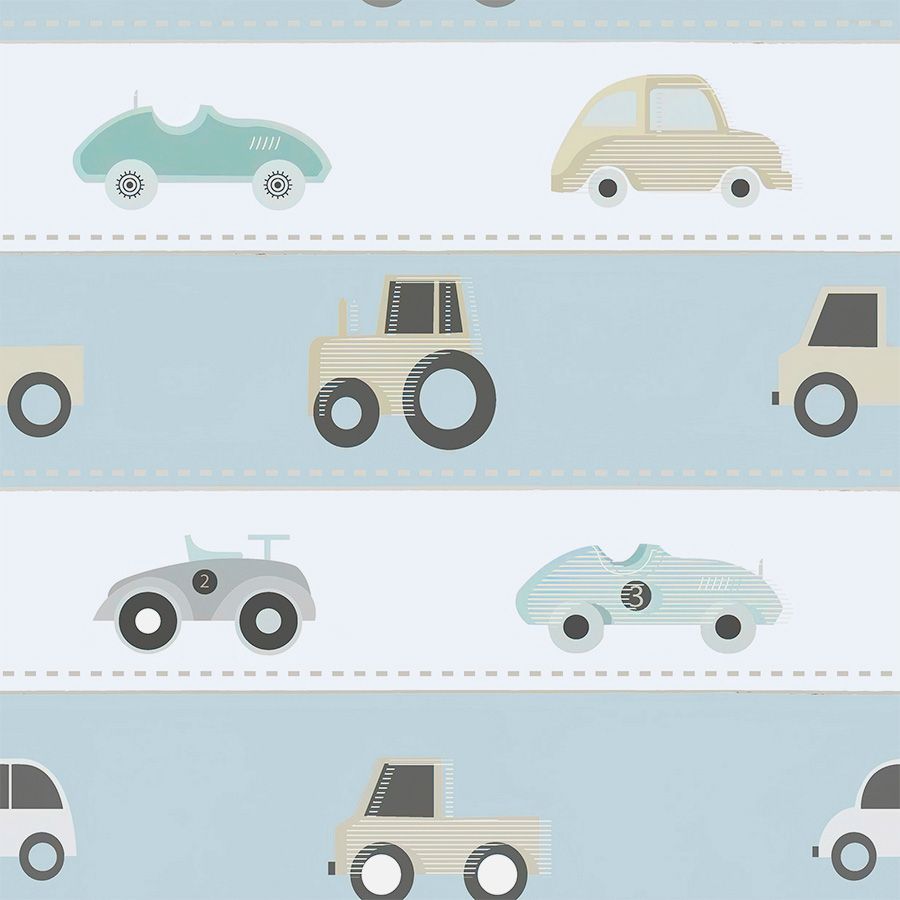 Retro Cars with Muted Teal Roads
