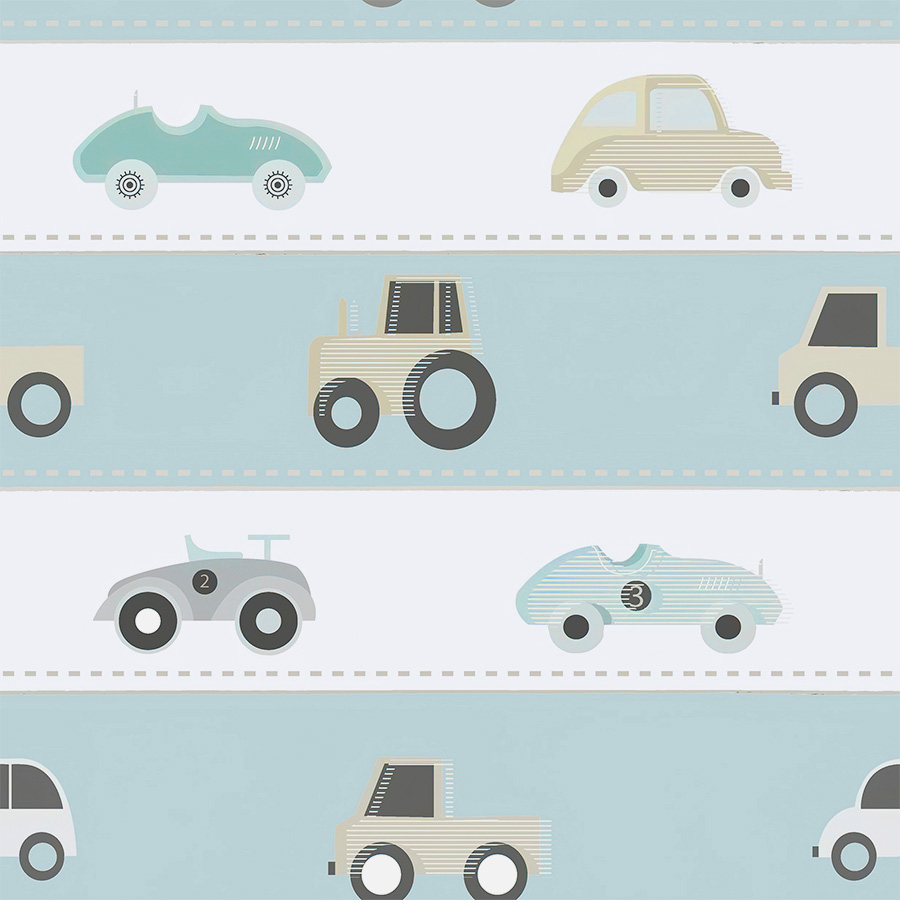 Retro Cars with Muted Teal Roads