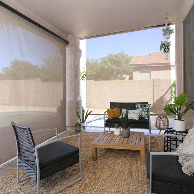 Designer Outdoor Solar Roller Shades 10121