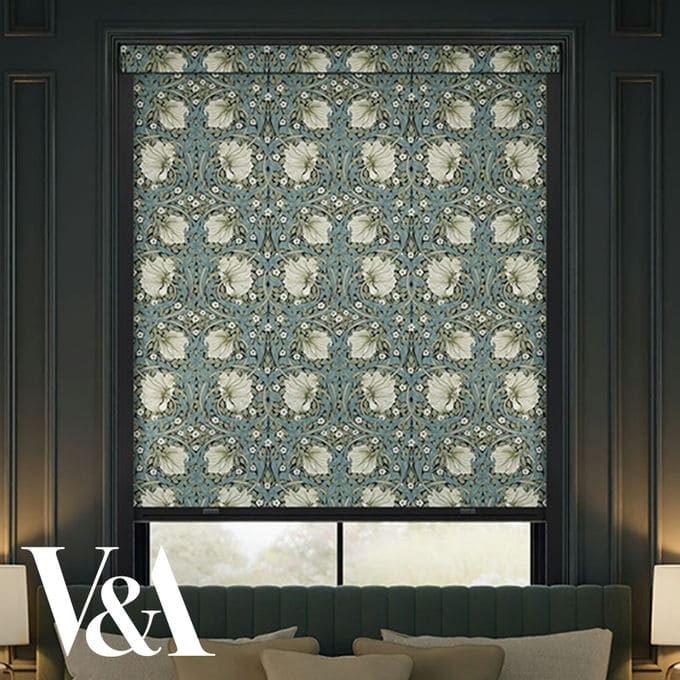 William Morris Total Blackout Roller Shades (No Drill) 11084