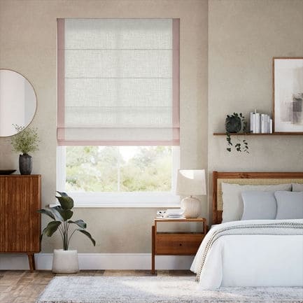 Decorative Roman Shades with Trim Borders