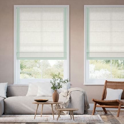 Decorative Roman Shades with Trim Borders