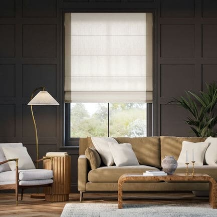 Decorative Roman Shades with Trim Borders