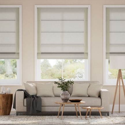 Decorative Roman Shades with Trim Borders