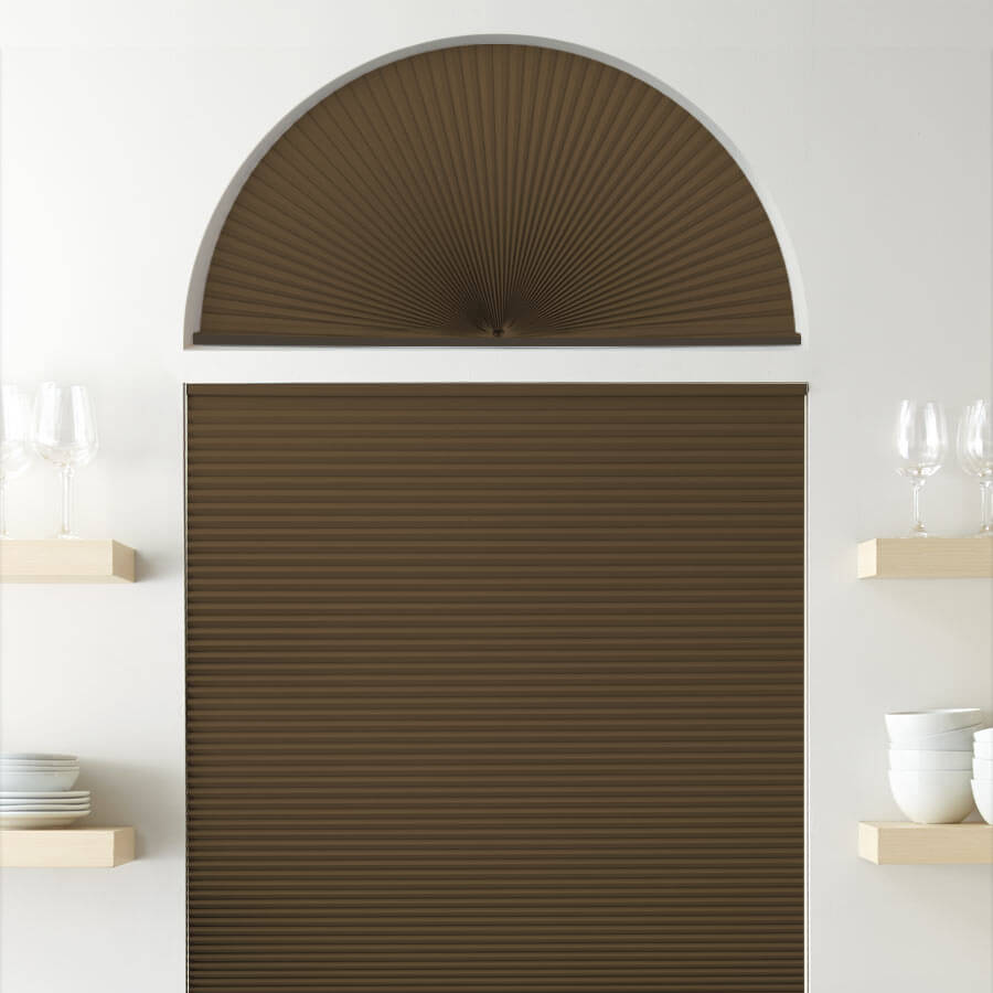 Double Cell Blackout Arch Window Shades 1279