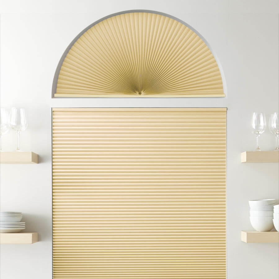 Double Cell Blackout Arch Window Shades 1279
