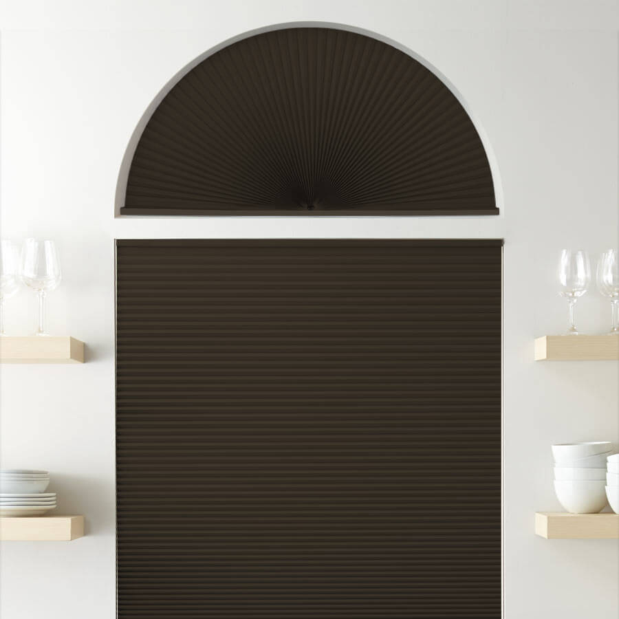 Double Cell Blackout Arch Window Shades 1279