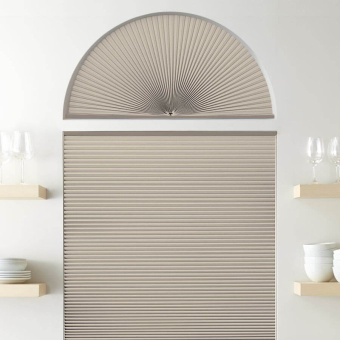 Double Cell Blackout Arch Window Shades 1279