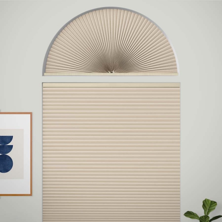 Double Cell Blackout Arch Window Shades