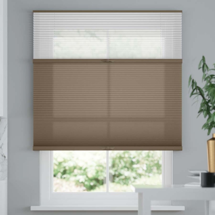 Premium Two Fabric Top-Down Bottom-Up Light Filtering Cellular Shades