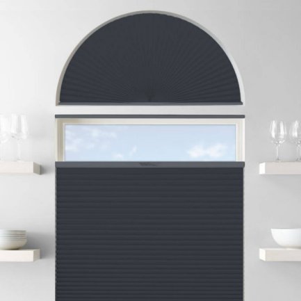 Single Cell Blackout Arch Window Shades
