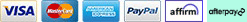 Payment Options: credit cards, paypal, visa, amex, mastercard